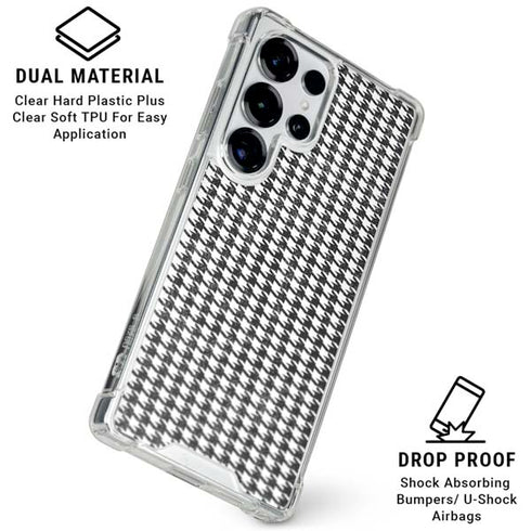 Houndstooth Black/White Galaxy S25 Ultra Clear Case